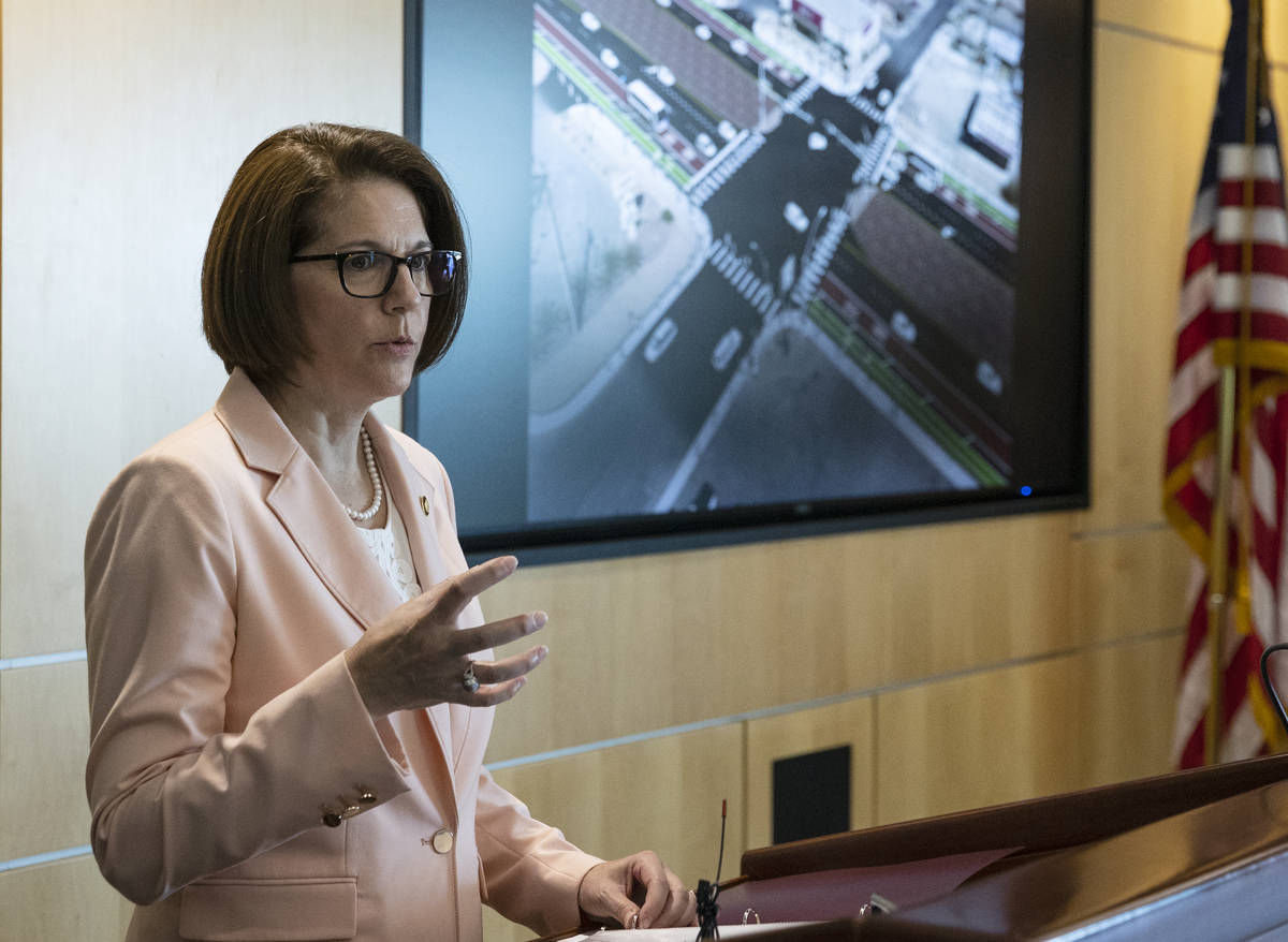 U.S. Sen. Catherine Cortez Masto, D-Nev., speaks about the $39.8 million in federal funding she ...