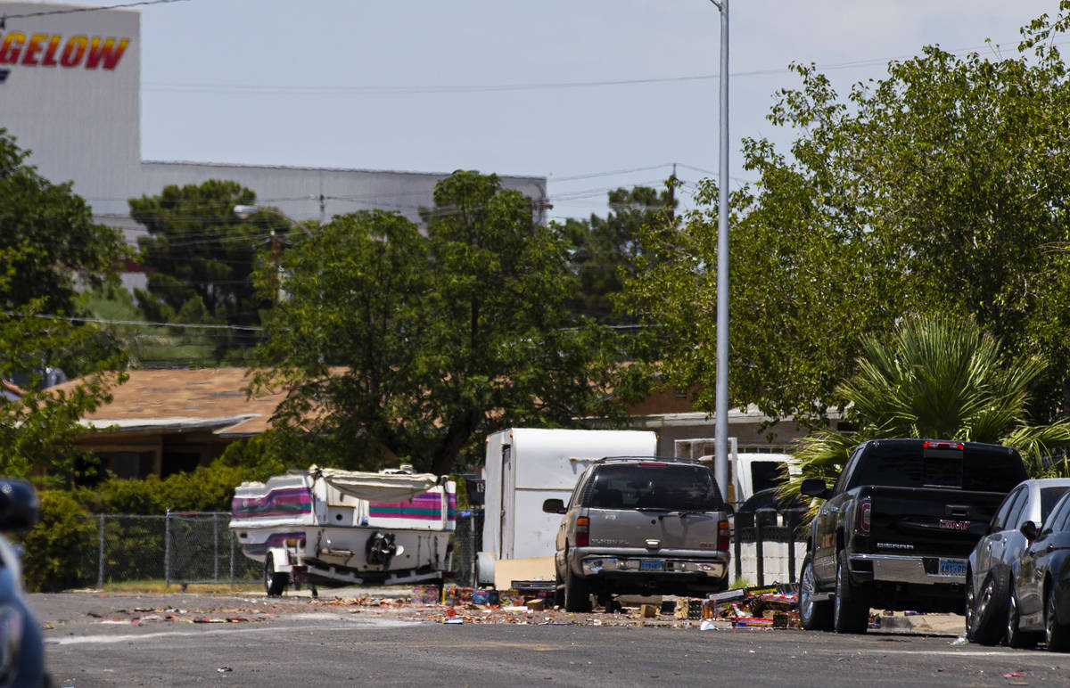 A view of the 1200 block of West Helen Avenue, where over half a dozen people were shot and two ...