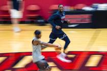 Bam Adebayo trains during the first day of USA Basketball practice, ahead of the OIympics, at M ...