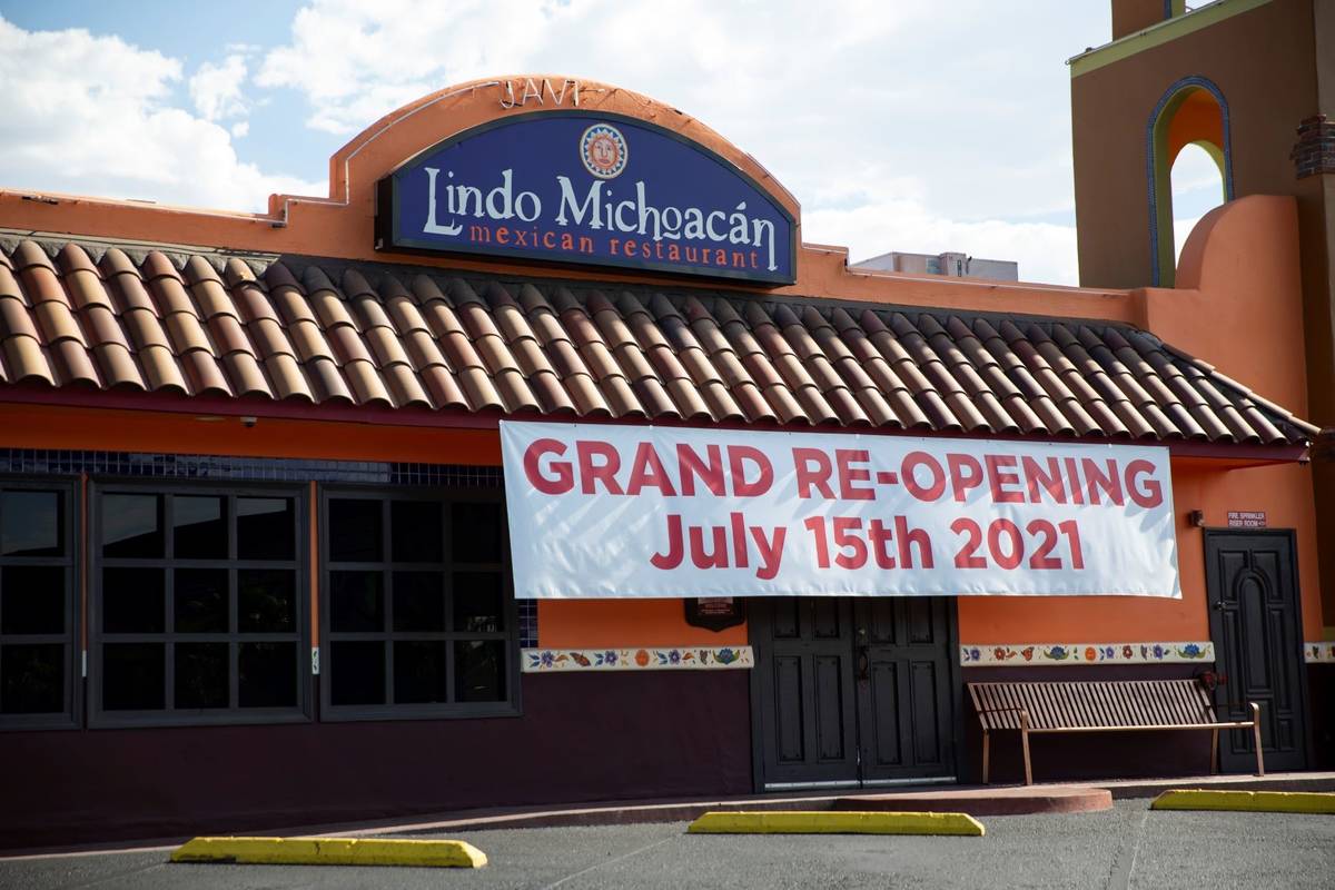 Lindo Michoacan, 2655 E Desert Inn Road, in Las Vegas, Wednesday, July 7, 2021. (Erik Verduzco ...