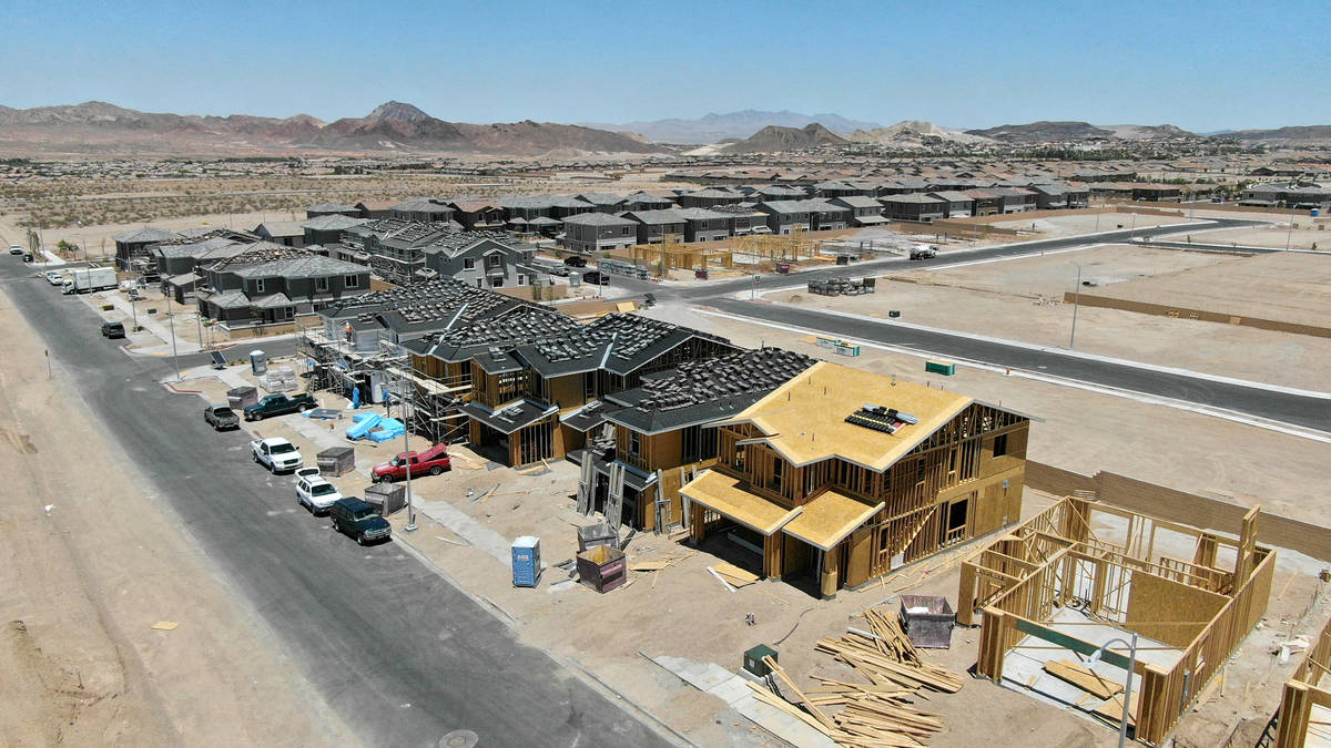 An aerial view of Cadence, a housing development near Galleria Drive and Cadence Vista Drive in ...