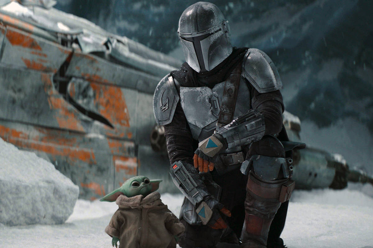 This image released by Disney+ shows Pedro Pascal in a scene from "The Mandalorian." ...