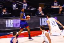 USA's Bradley Beal (4) brings the ball up court during the second half of an exhibition basketb ...