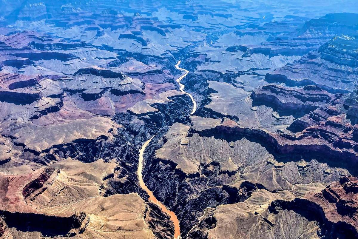 This photo shows the effects of flooding in the Colorado River through the Grand Canyon on Thur ...