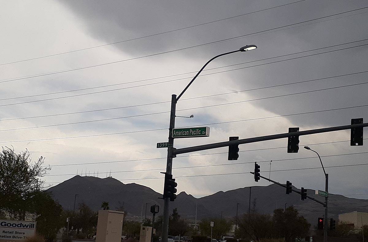 Dark clouds were forming over Black Mountain in Henderson about 2 p.m. Wednesday, July 21, 2021 ...