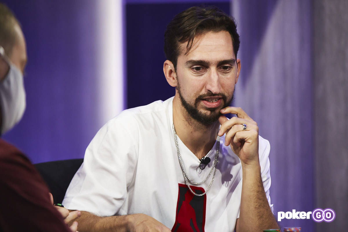 Nick Wright plays on an upcoming episode of "Poker After Dark" at the PokerGO studio by the Ari ...