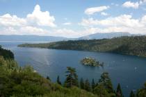 Boats ply the waters of Emerald Bay, near South Lake Tahoe, Calif., in 2017. (AP Photo/Rich Ped ...