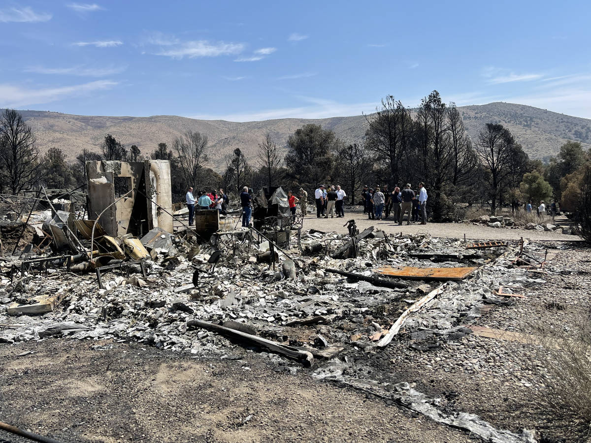 Remains of a home burnt to the ground in the Tamarack Fire Gardnerville, NV. July 28, 2021. (Bi ...