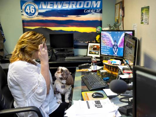 KPVM 25 News Director/Anchor Deanna O'Donnell hopes for a positive outcome while checking a sto ...