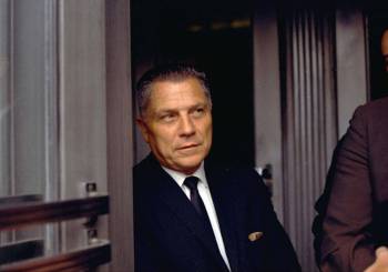 In this Aug. 21, 1969 file photo, Teamsters Union leader James Hoffa is shown in Chattanooga, T ...