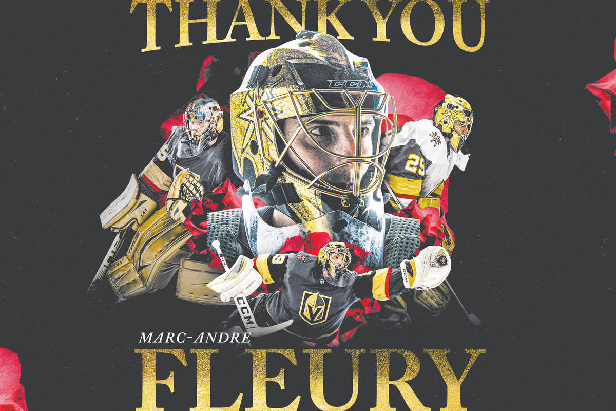 After trading Marc-Andre Fleury to the Chicago Blackhawks on Tuesday, the Golden Knights thanke ...