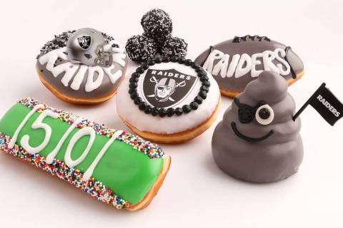 Pinkbox introduces Raiders-themed doughnuts. (Pinkbox Doughnuts)