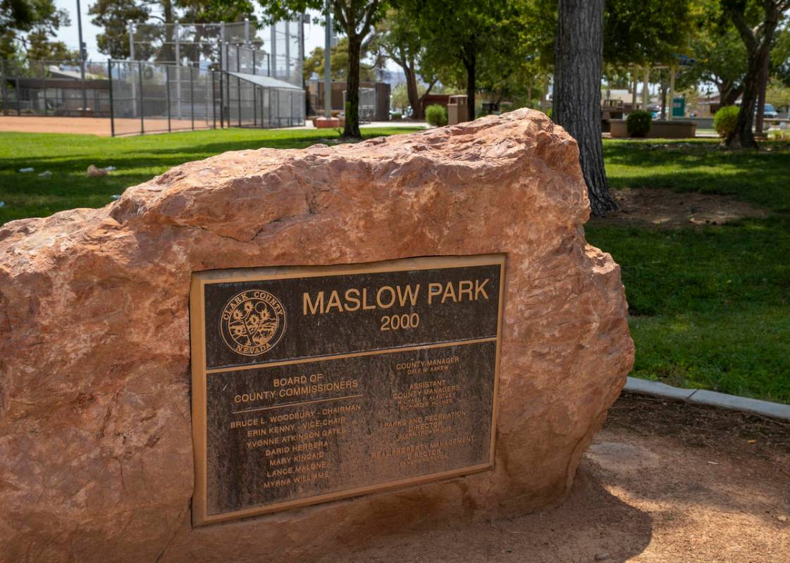 A plaque at Maslow Park near the ball park where Hector Perez was fatally shot near in a drive- ...