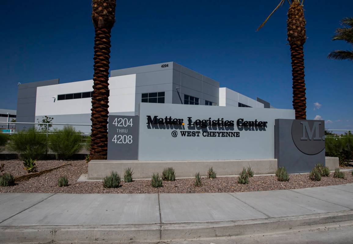 Signage for the Matter Logistics Center industrial complex is pictured in North Las Vegas on Mo ...