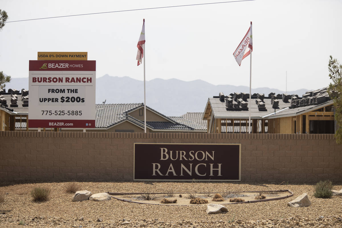 The Burson Ranch community in Pahrump, Wednesday, Aug. 11, 2021. (Erik Verduzco / Las Vegas Rev ...