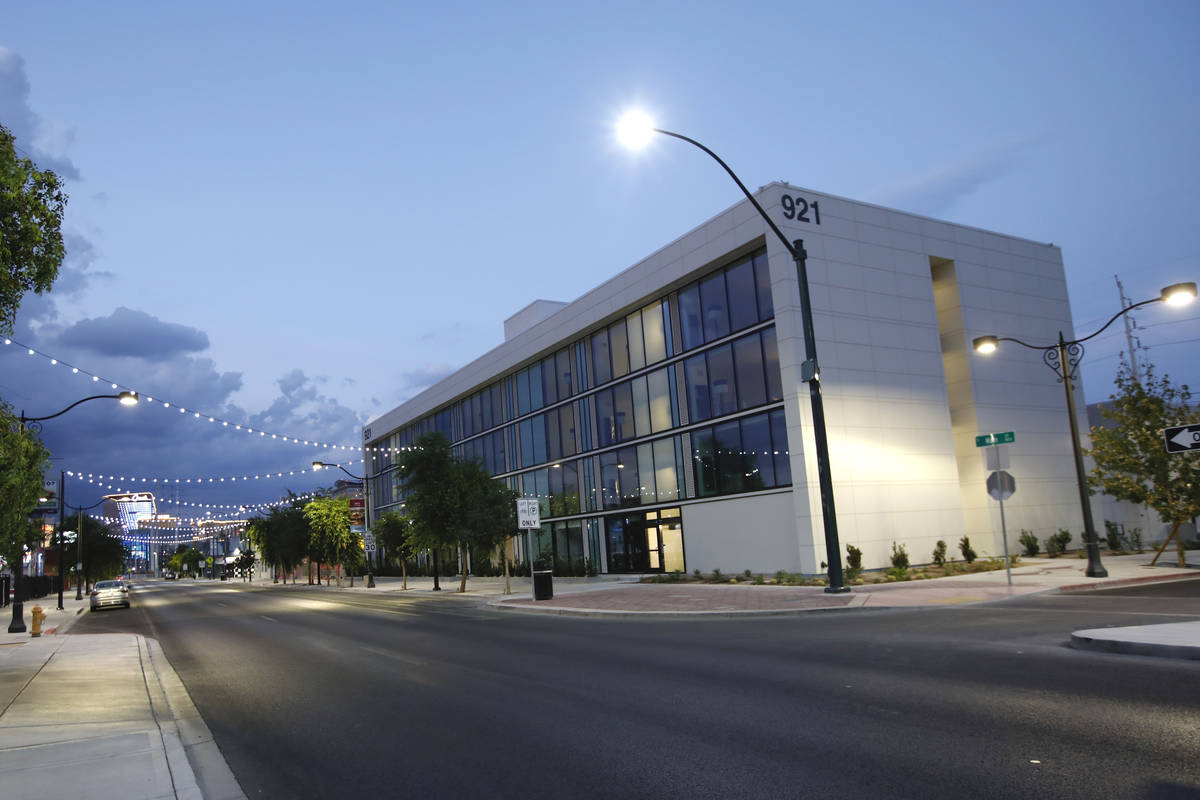 A new hotel under construction is seen from Main Street in Las Vegas' Arts District, Tuesd ...