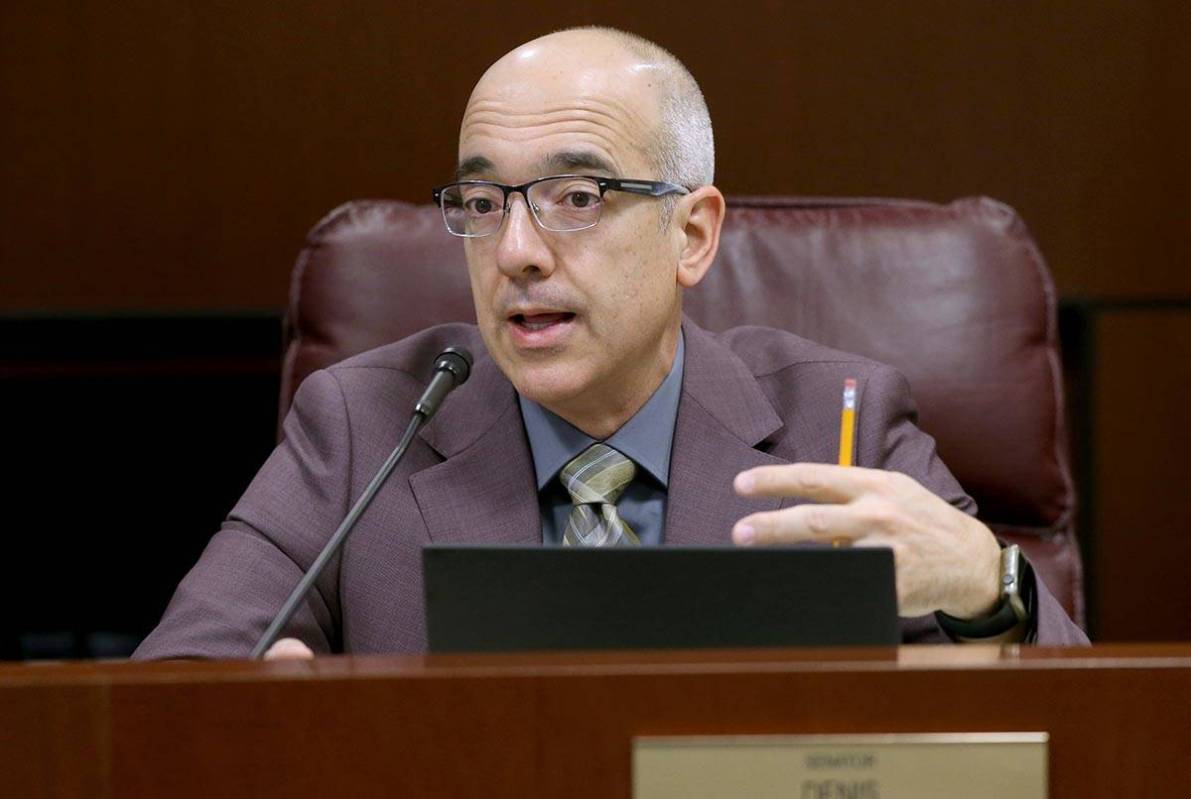 Sen. Mo Denis, D-Las Vegas, asks a question during a Finance Committee meeting in the Legislati ...