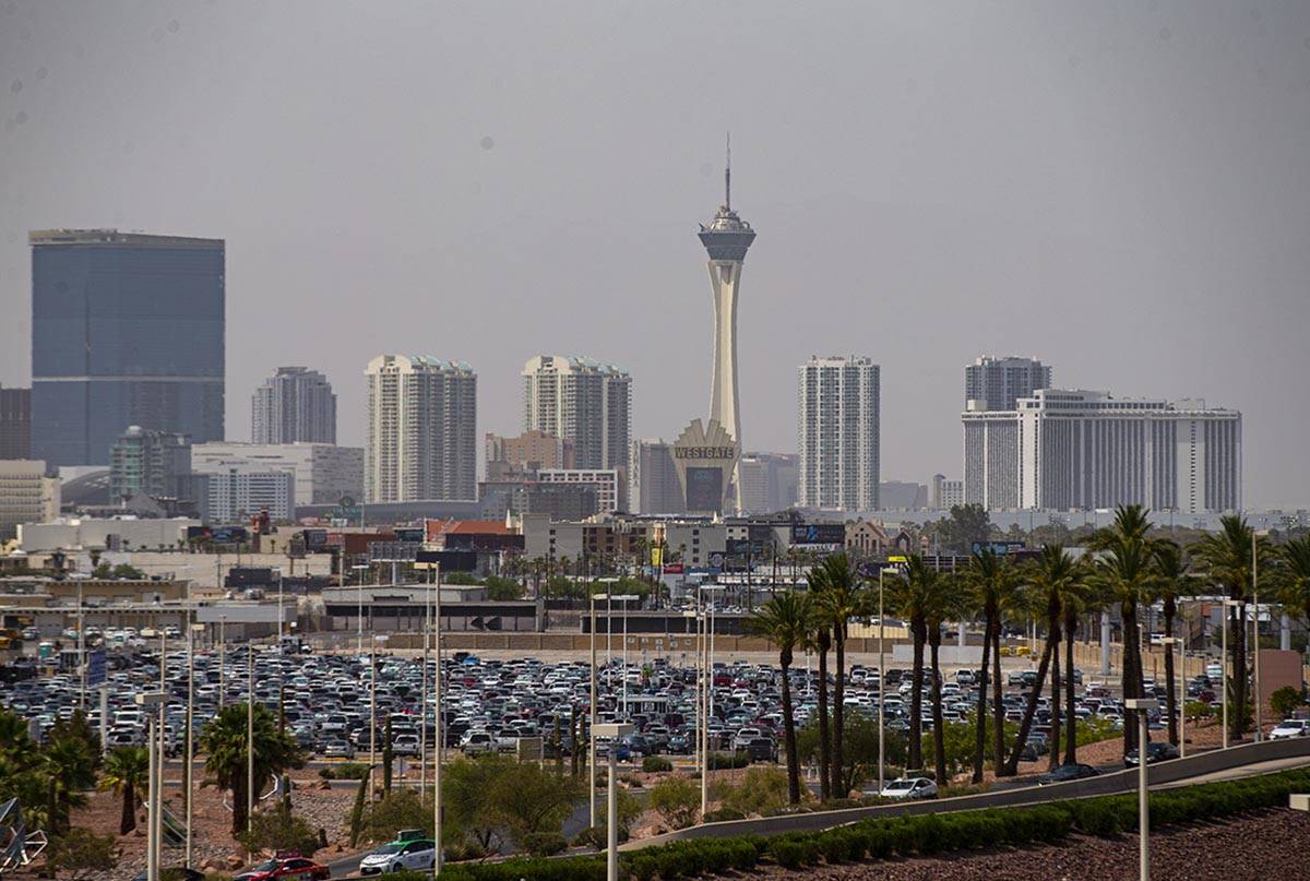 A high temperature of 107 is forecast for Las Vegas on Saturday, Aug. 14, 2021, according to th ...