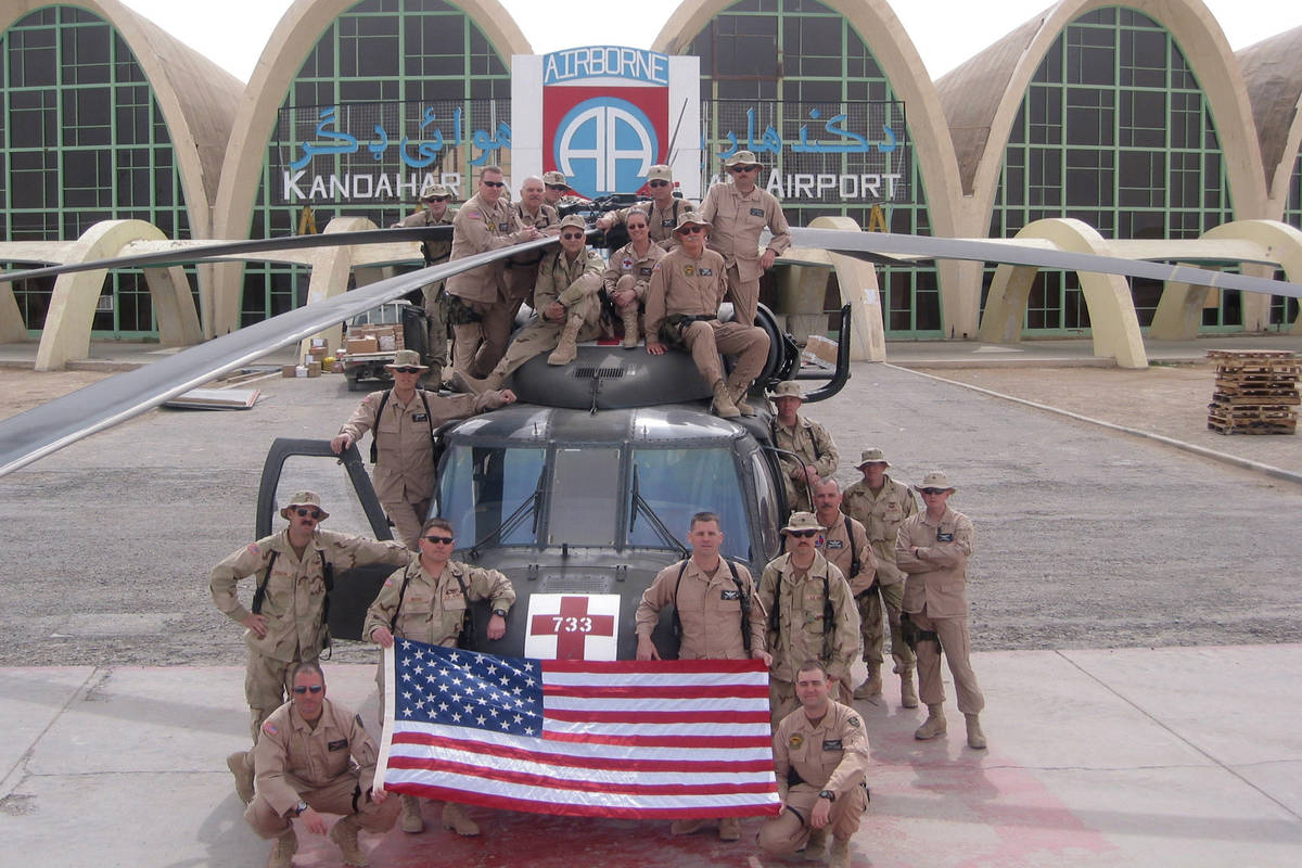 In this file photo from 2003, the soldiers from the first Nevada Army Guard unit deployed to Af ...
