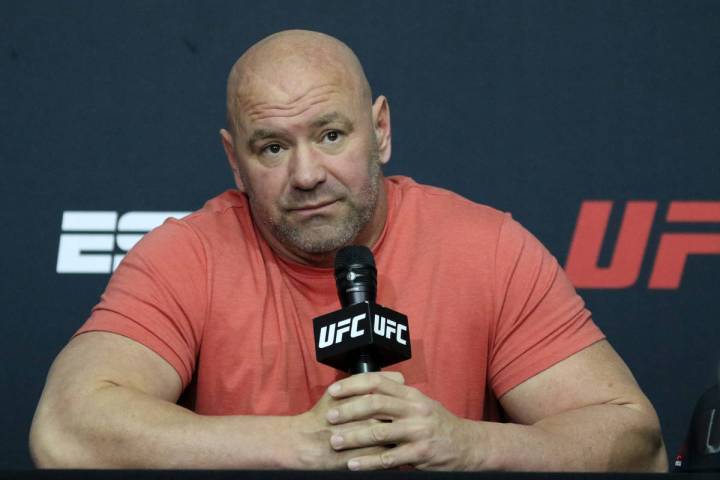 UFC president Dana White is shown Saturday, June 13, 2020, in Las Vegas. (Heidi Fang) @HeidiFang