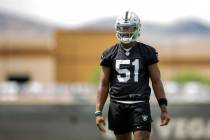 Raiders defensive end Malcolm Koonce (51) during an NFL football practice on Wednesday, June 9, ...