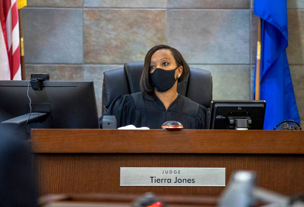 Judge Tierra Jones Initial speaks during the arraignment for Samantha Moreno-Rodriguez, the mot ...
