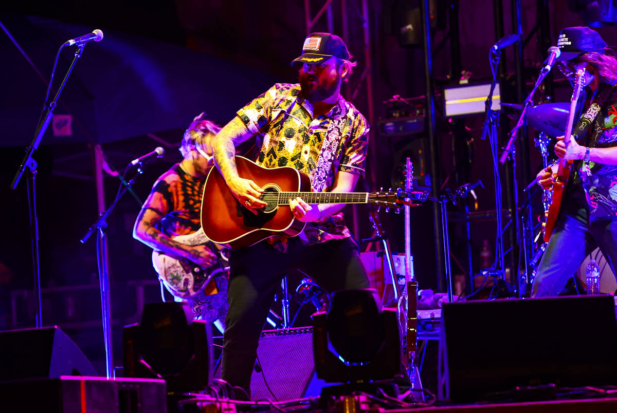 Paul Cauthen performs at the beach stage during Psycho Las Vegas at Mandalay Bay in Las Vegas o ...