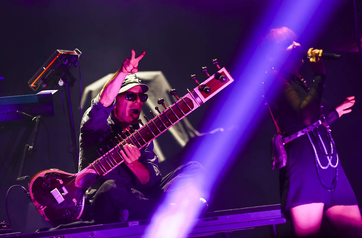 Rob Myers of Thievery Corporation plays a sitar during Psycho Las Vegas at Mandalay Bay in Las ...