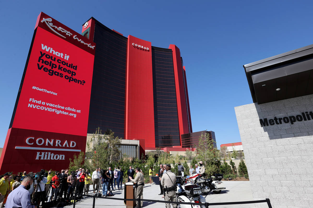 Las Vegas police Capt. Dori Koren opens the Las Vegas police community interaction kiosk at Res ...