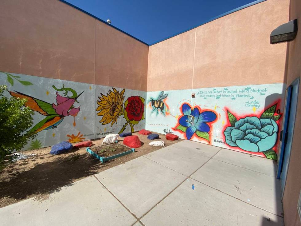Graffiti Park Mural at J E Manch Elementary School. (Shawn Maguire)