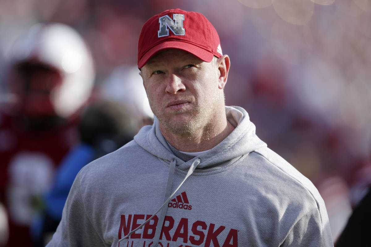 Nebraska head coach Scott Frost walks off the field following an NCAA college football game aga ...