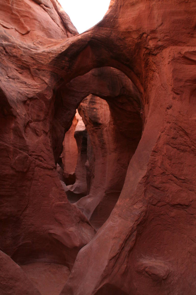 Much of Peek-A-Boo Canyon needs to be explored by rock scrambling. (Deborah Wall)