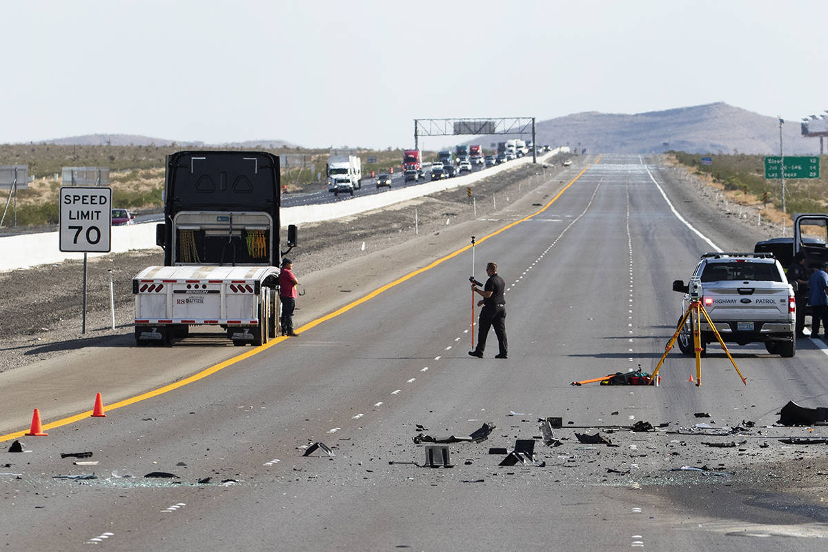 Nevada Highway Patrol is investigating a fatal crash on Interstate 15 near Jean, on Monday, Aug ...