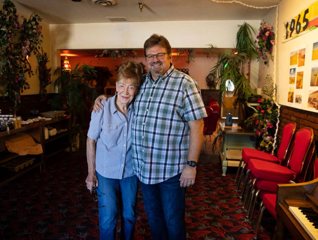 Co-founder of Cal-Nev-Ari, Nancy Kidwell, left, and Jerry Tyler, president of Heart of Nature a ...