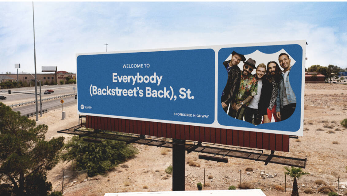 Backstreet Boys, coming to Zappos Theater in November, is being featured on a nationwide highwa ...