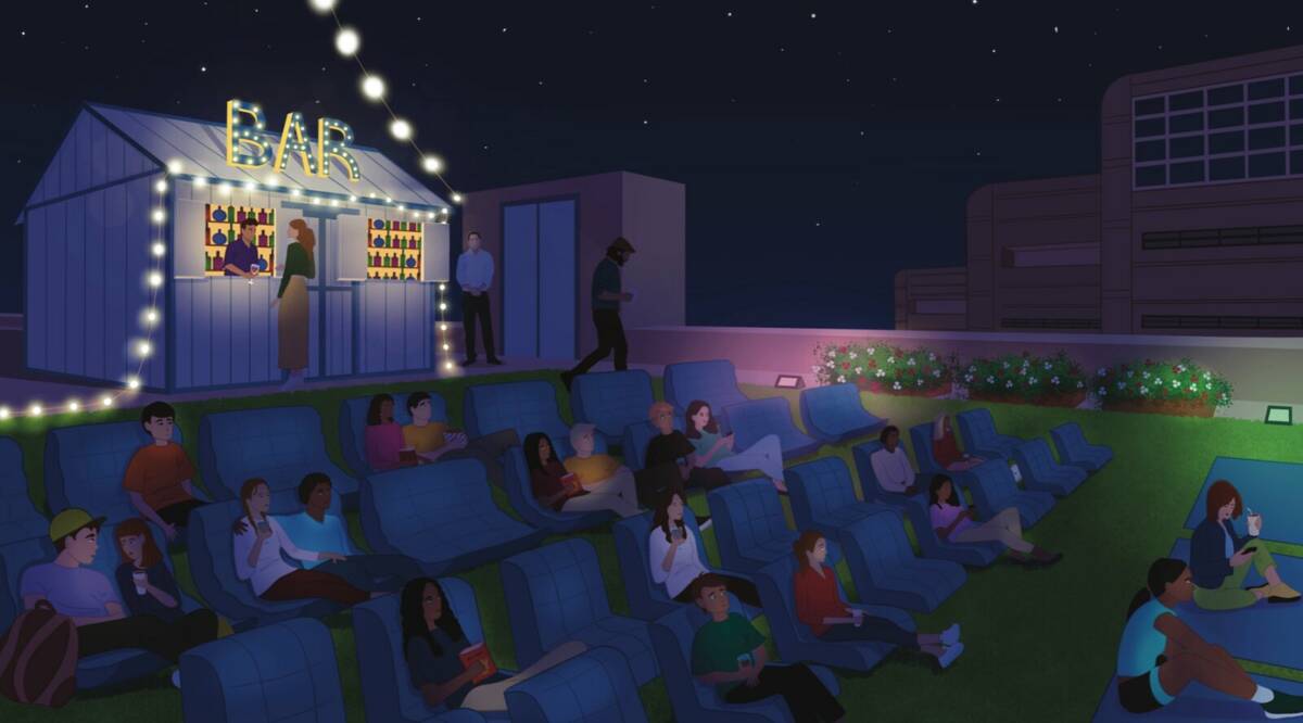 A rendering of Hidden Cinema Rooftop Garden. (Hidden Cinema)