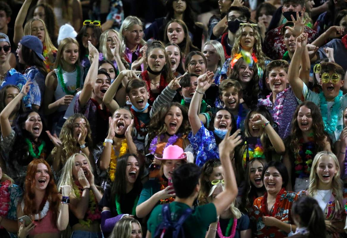 Palo Verde High School's fans cheer during the first half of a football game against Green Vall ...