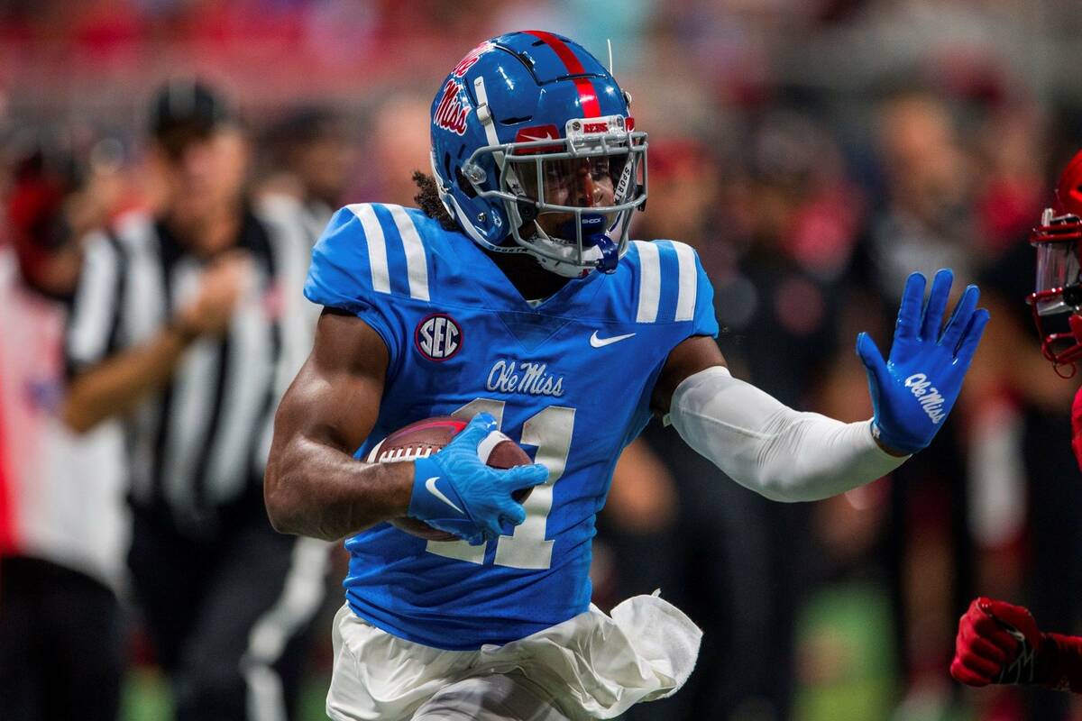 Mississippi wide receiver Dontario Drummond (11) runs during the second half against Louisville ...