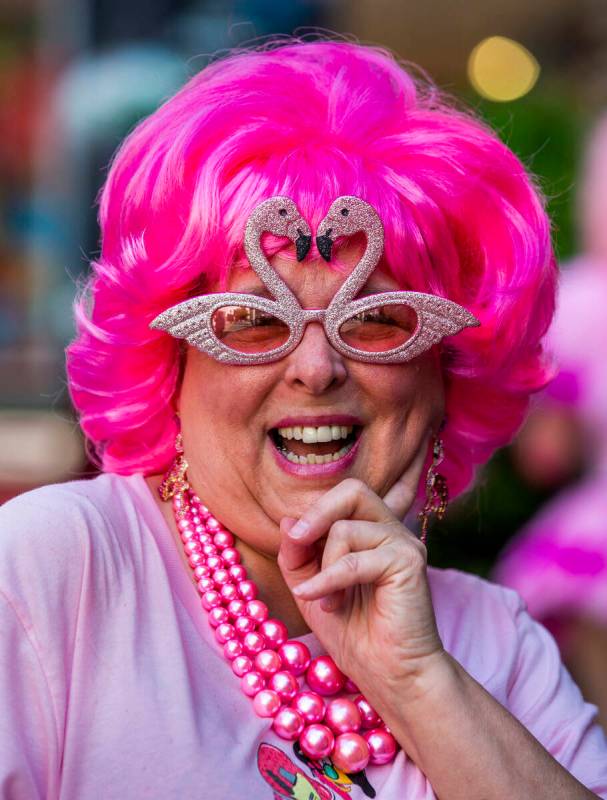 Susan Hyre of Ambridge, Pennsylvania, is all flamingoed up as the organizer for the 1st Annual ...