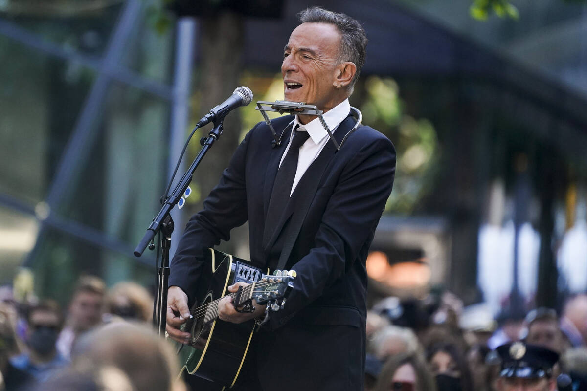 Bruce Springsteen performs during a ceremony marking the 20th anniversary of the Sept. 11, 2001 ...
