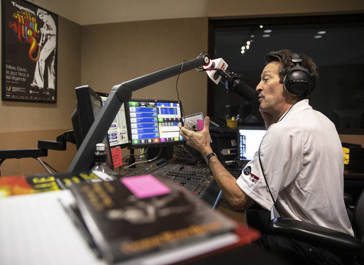 George Lyons broadcasts his radio show "The Lyons' Den" live on KUNV at Greenspun Hal ...