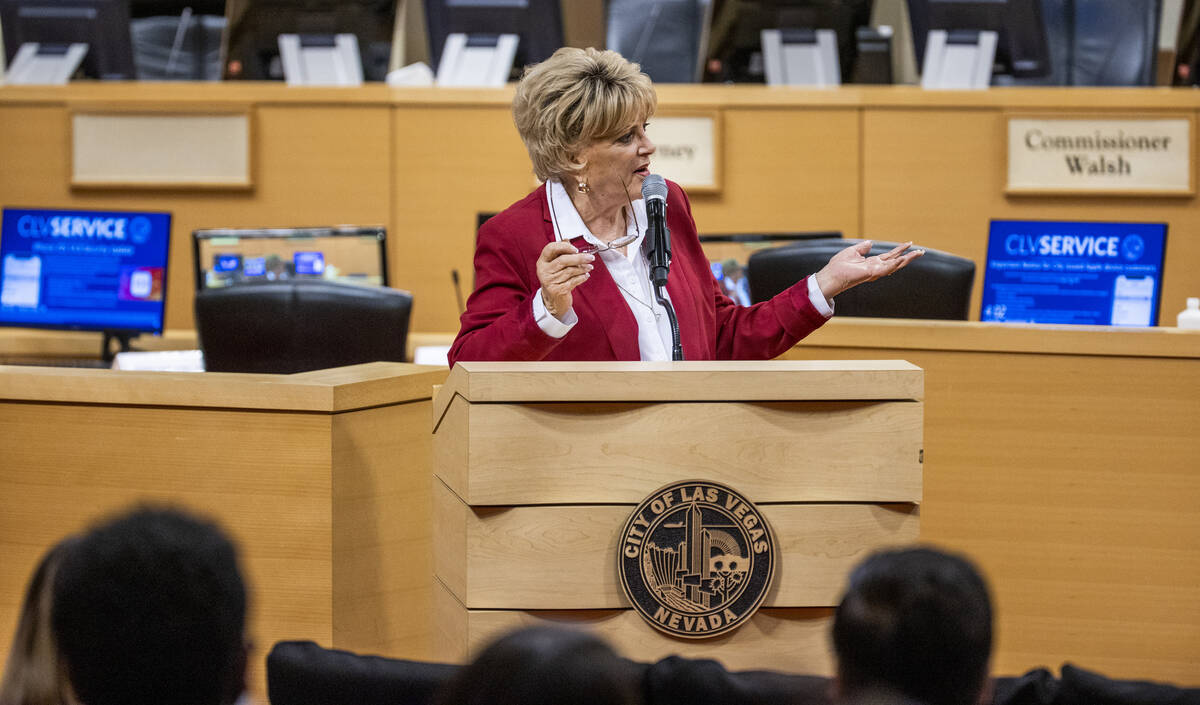 City of Las Vegas Mayor Carolyn Goodman speaks during a youth mental health conversation event ...