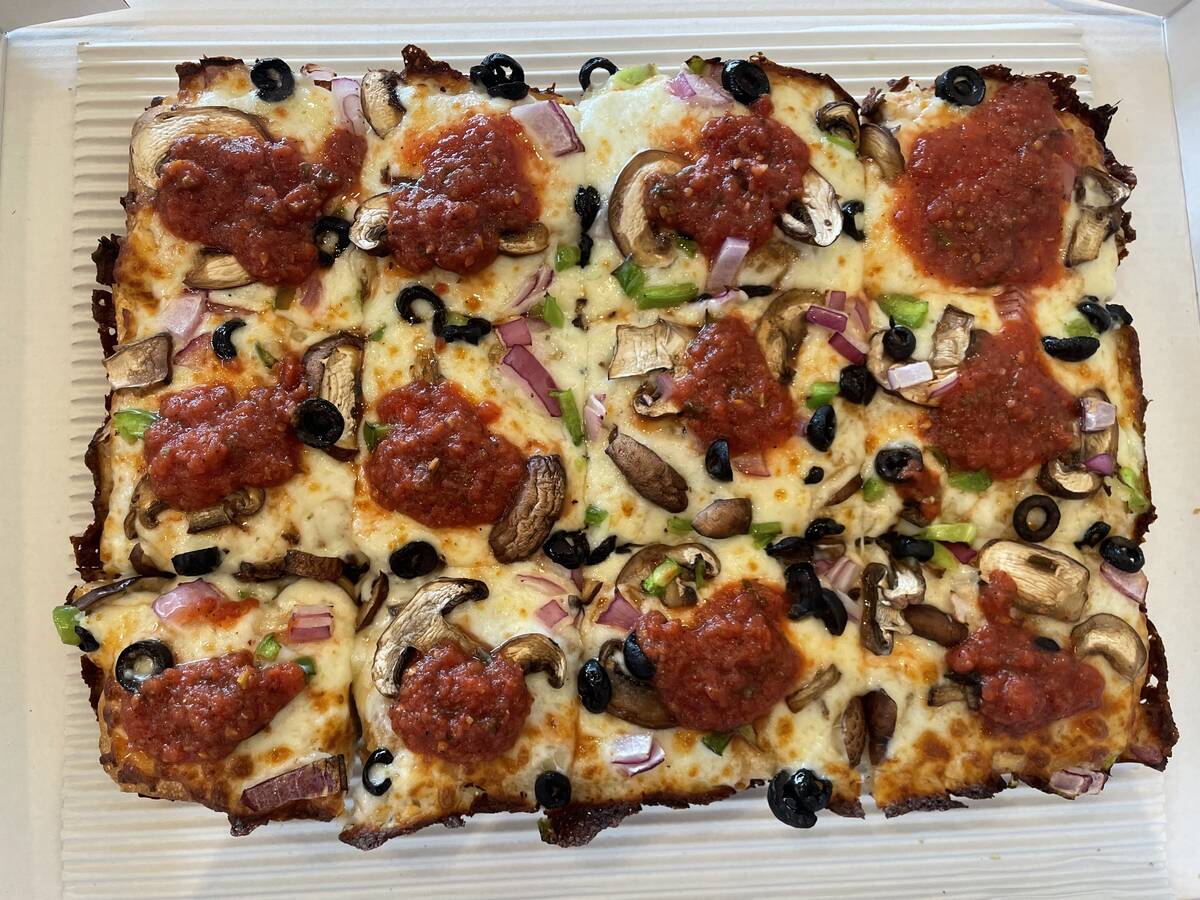 A pizza pie at Twisted Sourdough Pizza. (Janna Karel / Las Vegas Review-Journal)