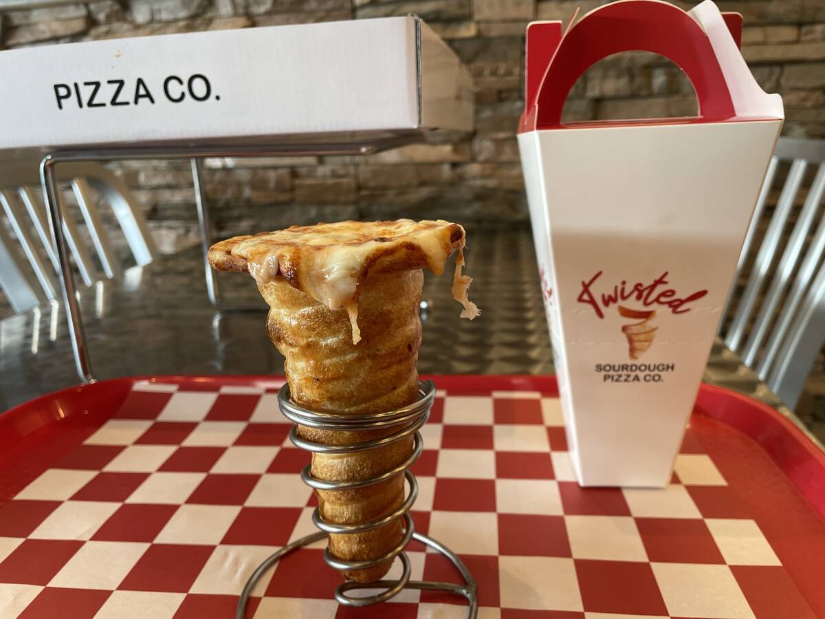 Twisted Sourdough Pizza specializes in pizza cones. (Janna Karel / Las Vegas Review-Journal)