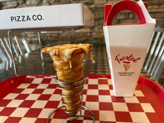 Twisted Sourdough Pizza specializes in pizza cones. (Janna Karel / Las Vegas Review-Journal)
