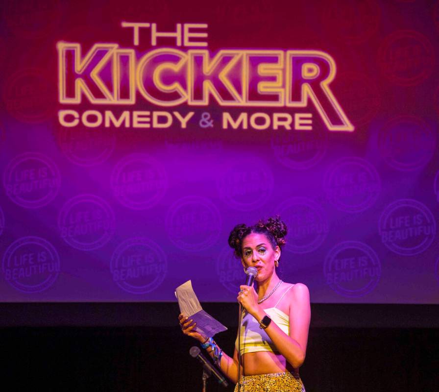 Comedian Marcella Arguello entertains the crowd at The Kicker Comedy & More club during day ...