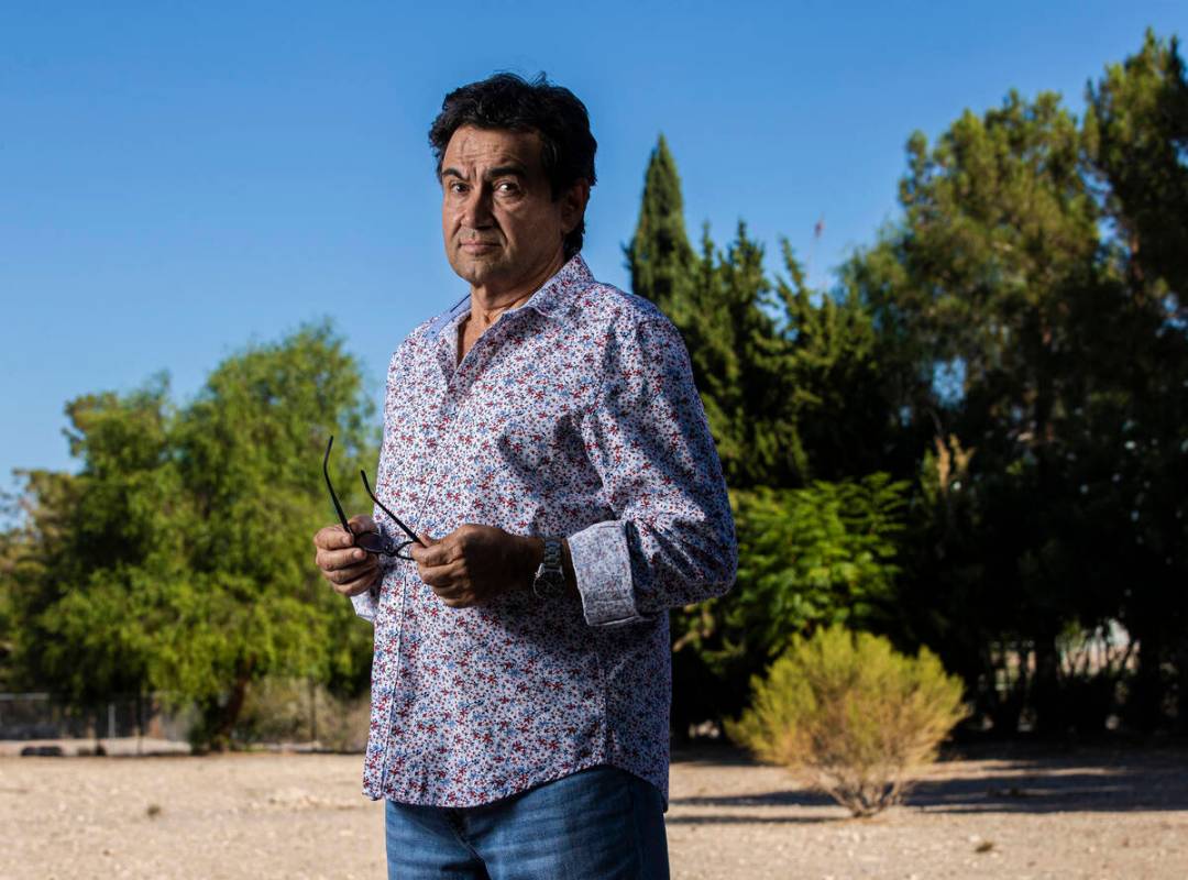 Biagio Guerra outside his home in Las Vegas on Tuesday, Sept. 21, 2021. Guerra is one of a grou ...