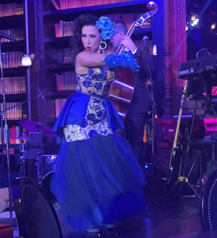 Burlesque star Angie Pontani performs in Brian Newman's "After Dark" show at Nomad Library on T ...