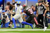 Los Angeles Rams wide receiver DeSean Jackson (1) runs past Tampa Bay Buccaneers safety Antoine ...