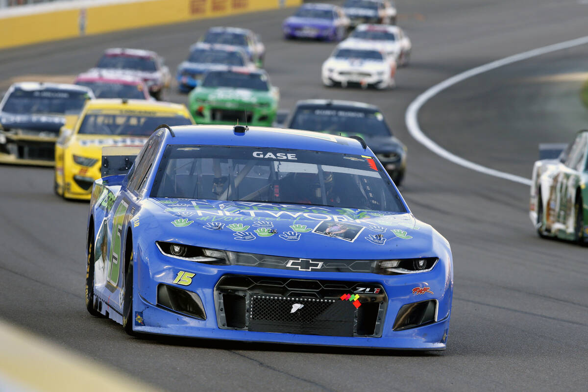 NASCAR Cup Series driver Joey Gase (15) drives during a NASCAR Cup Series auto race at the Las ...